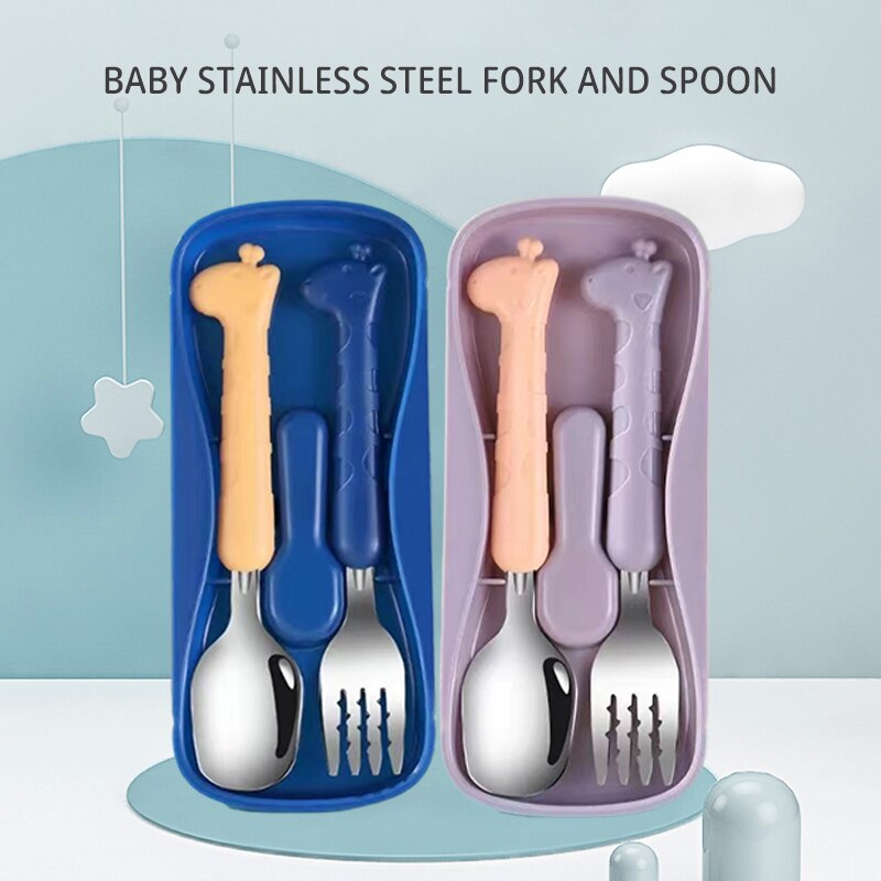 Baby Food Utensils - 2 pezzi di stoviglie per bambini,