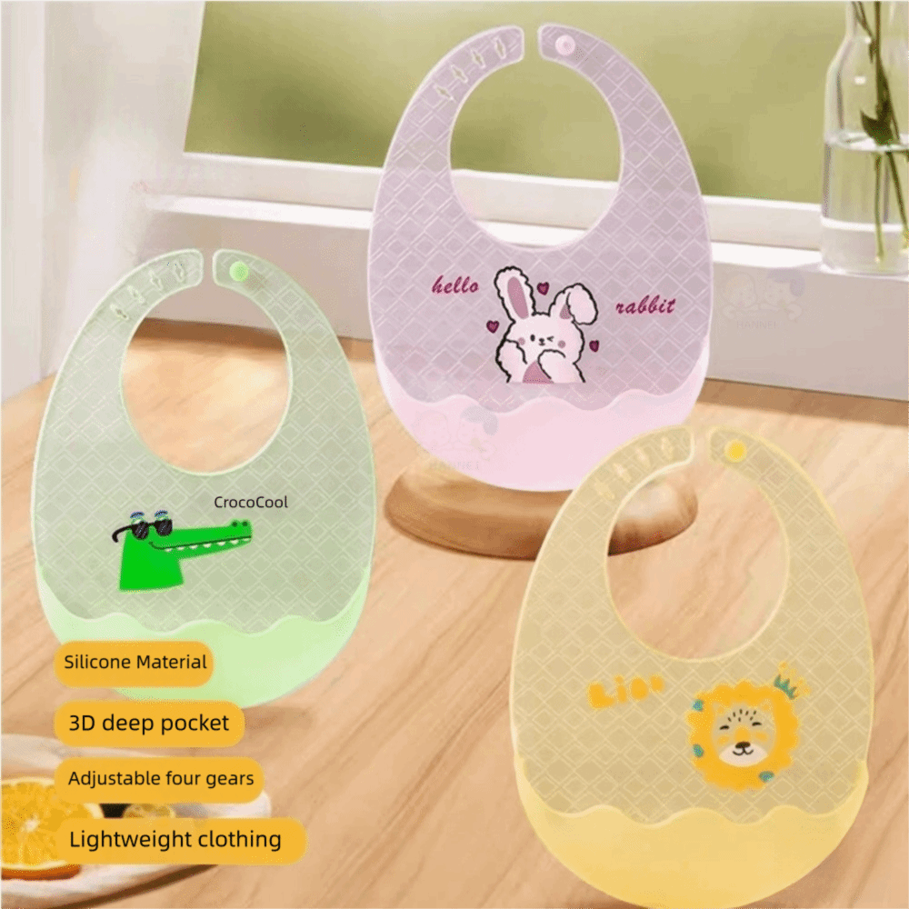 Baby Food Apron - Bavaglini Impermeabili per Bambini in Silicone