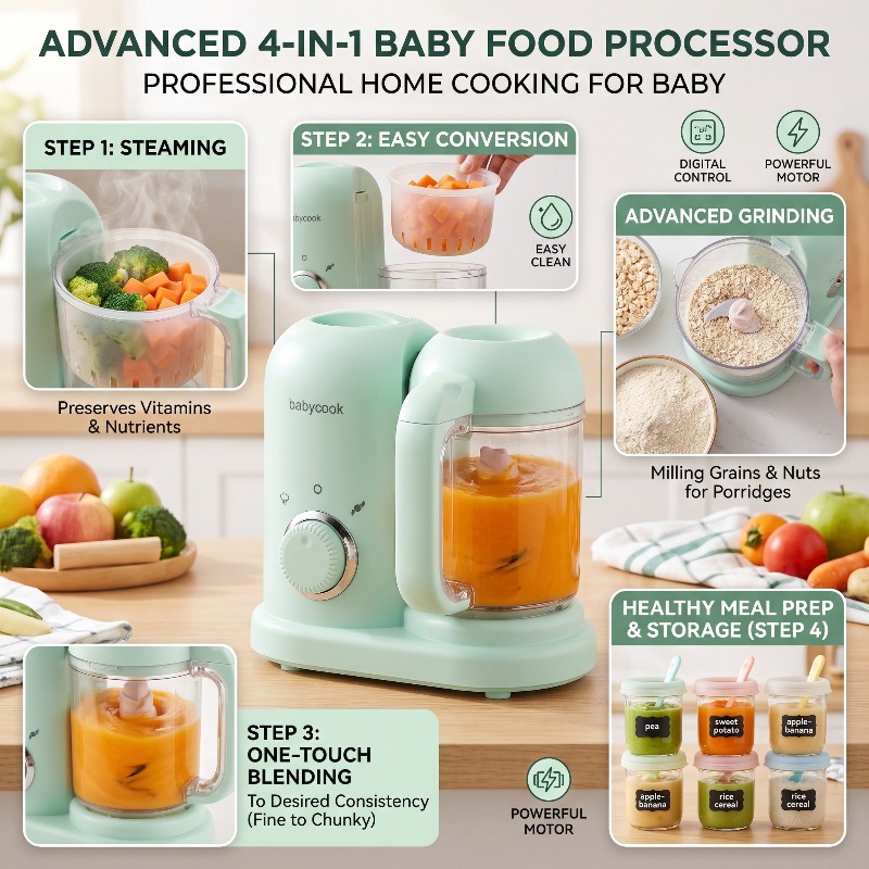 Baby Food Gerber - Piccolo Tritatutto Automatico di Alta Precisione