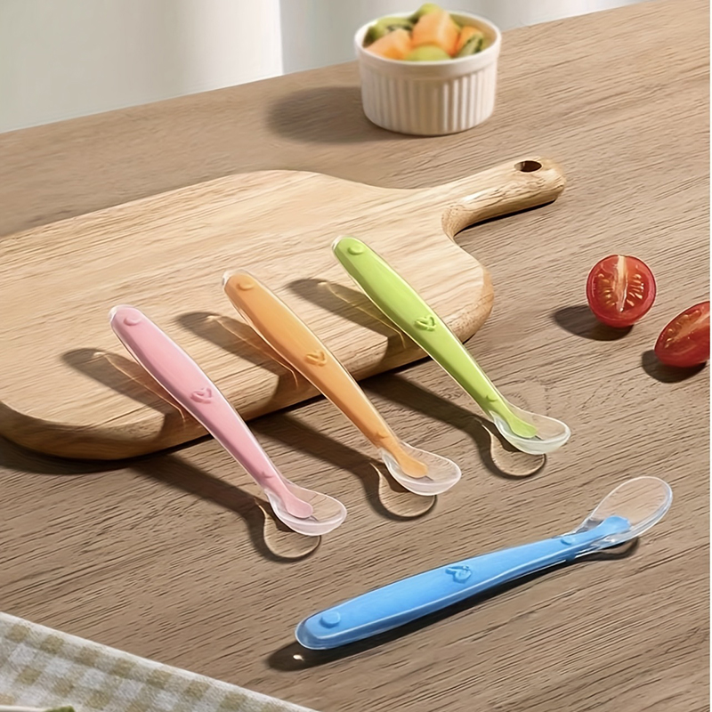 Baby Food Utensils - 1/2 cucchiai in silicone con punta