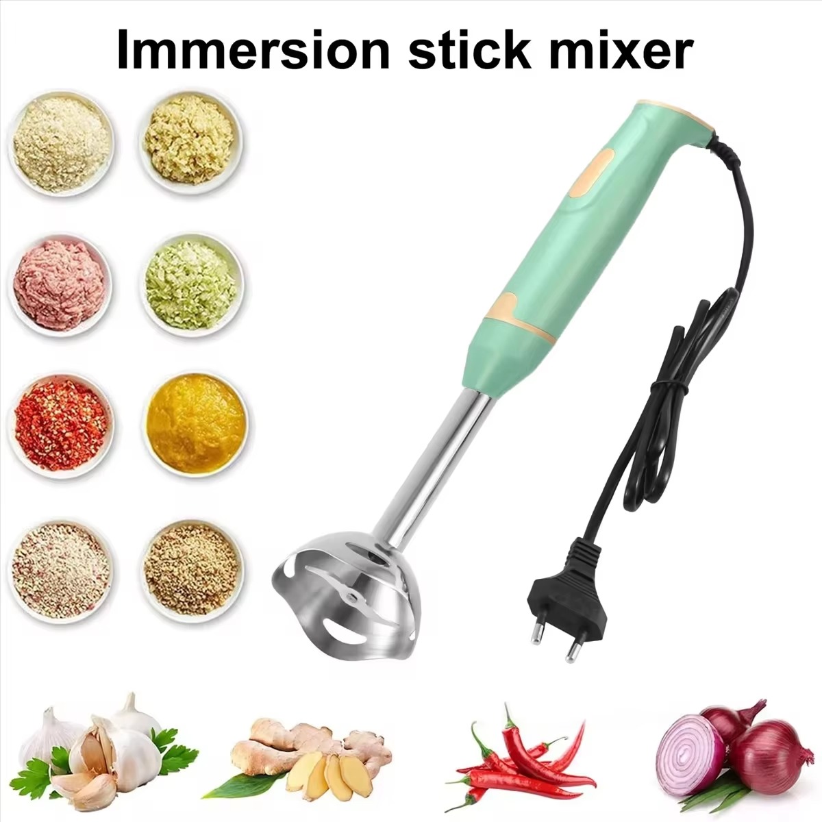 Baby Food Hand Blender - Frullatore a Immersione Elettrico per Carne,